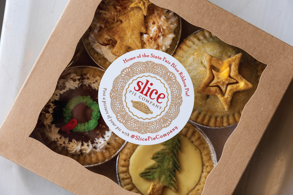 Slice Pie Company: A four-pack mini sampler of pies sells for  $30.