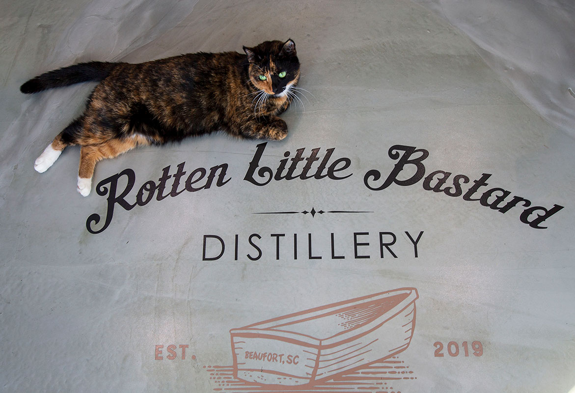 Be sure to greet RLB's distillery cat, Juniper, a the door before your tasting!