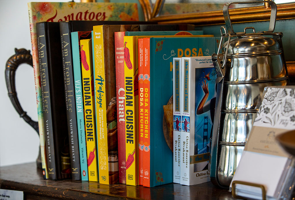 Cookbooks are among the emporium’s wares for sale.